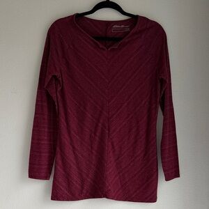 Eddie Bauer Women's Burgundy Long Sleeve Tee